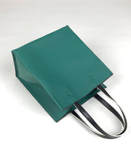 Cute Womens Orange Leather Tote Bag Best Tote Handbag Small Shopper Bag Purse for Ladies