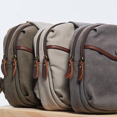 Cool Gray Canvas Mens Sling Bag Chest Bag One Shoulder Packs for men