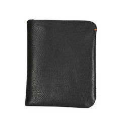 Leather Men's Billfold Wallet Bifold Small Wallet Black Slim Wallet Front Pocket Wallet For Men