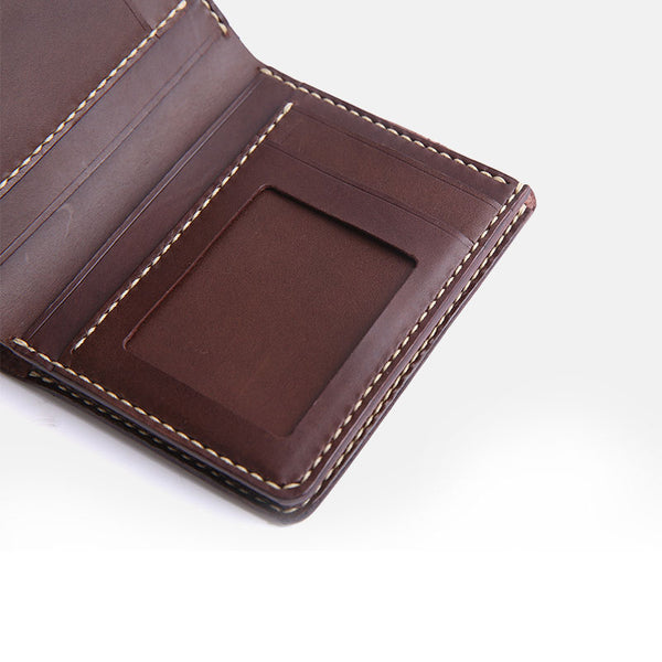Handmade Cool Leather Mens Bifold Small Wallets billfold Wallet for Men RCLAB04251053
