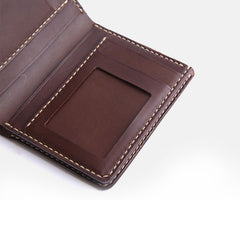 Handmade Cool Leather Mens Bifold Small Wallets billfold Wallet for Men