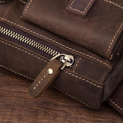 Vintage Mens Leather Biker Fanny Pack Waist Bags Fanny Bag For Men