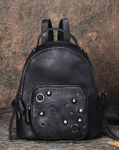 Leather Backpack Women Designer Backpack Small Backpack Purse – Unihandmade