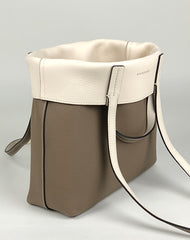 Cute Womens Green&Brown Leather Shoulder Tote Bag Best Tote Handbag Shopper Bag Purse for Ladies