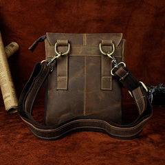 Mens Leather Small COURIER BAG Side Bag Waist Pouch Holster Belt Case Belt Pouch for Men