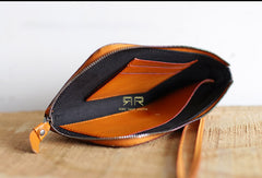 Handmade Genuine leather phone clutch purse Wristlet wallet purse clutch women