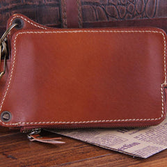 Genuine Leather Mens Cool Phone Key Wallet Card Slim Wallet Key Holder Car Key Case for Men