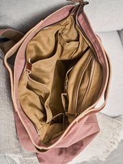 Canvas Womens Pink Leather Large Shoulder Bag Courier Bag Green Postman Bag for Women