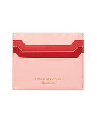 Minimalist Women Pink Vegan Leather Card Holders CONTRAST COLOR Small Card Wallet Slim Card Holder Credit Card Holder For Women