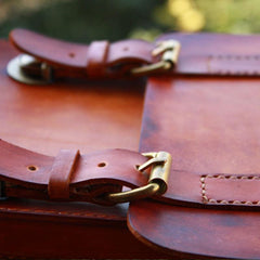 Handmade Leather Cool Mens Brown Briefcase Messenger Bag School Bag for men