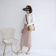 Cute Leather Womens Stylish Bucket Shoulder Bag Barrel Crossbody Purse for Women