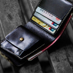 Handmade Leather Boa Skin Tooled Mens billfold Wallet Cool Small Wallet for Men