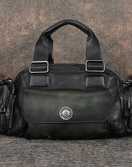 Handmade Coffee Leather Womens Vintage Handbag Best - Side View