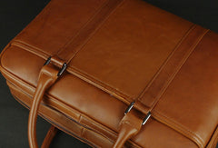 Large leather men Briefcase large vintage shoulder laptop Briefcase Travel Briefcase - EverHandmade