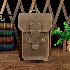 Leather Mens Cigarette Cases with Belt Loop Cell Phone Holster Belt Pouch for Men