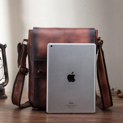 Cool Mens Leather Vintage Small Side Bag Small Messenger bag Shoulder bag For Men