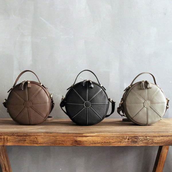 Fashion Womens Leather round purse circle bag circle handbag round handbag for w SQU01691048