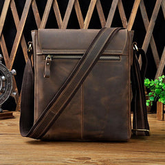 Cool Retro Leather Mens Tablet Messenger Bag Small Side Bag Messenger Bag For Men