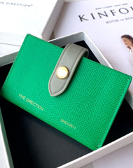 Cute Women Blue Small Leather Card Holders Slim Card Wallet Green Credit Card Holder For Women