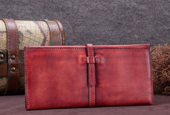 Genuine Leather Wallet Long Wallet Bifold Wallet Purse For Men Women - EverHandmade