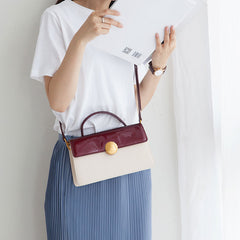 Cute Leather Womens Stylish White Handbag Crossbody Purse Barrel Shoulder Bag for Women