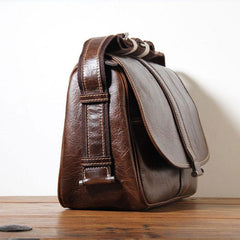 Handmade Genuine Leather Mens Cool Messenger Bag Sling Bag Chest Bag Bike Bag Cycling Bag for men
