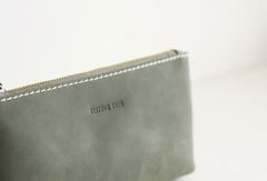 Handmade leather womens zip phone clutch purse Wristlet wallet purse clutch - EverHandmade