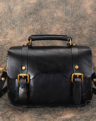 Handmade Small Leather Womens Satchel Shoulder Bag School Handbag Crossbody Purses for Ladies
