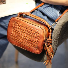 Brown Leather Satchel Purse Small Brown Leather Crossbody Bag - Annie Jewel