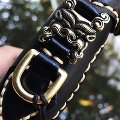 Handmade Leather Mens Chain Biker Wallet Leather Clutch Wallet Cool Long Wallets for Men