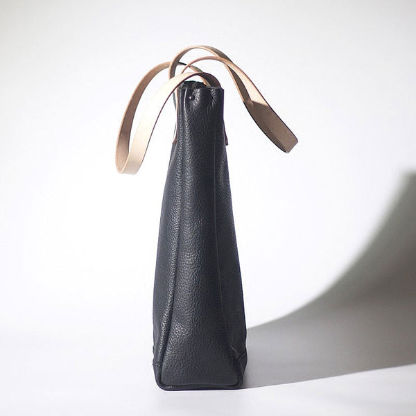 Handmade Black Leather Tote Purses Shoulder Bag Shopper Tote Bag for Women GH04991048