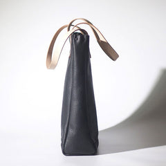 Handmade Black Leather Tote Purses Shoulder Bag Shopper Tote Bag for Women
