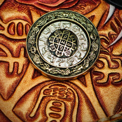 Handmade Leather Tooled Carp Mens Chain Biker Wallet Cool Leather Wallet Long Phone Wallets for Men
