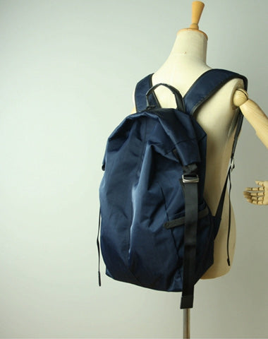 Womens Nylon Large Backpack Purse Navy Nylon Travel Backpack School Rucksack for Ladies