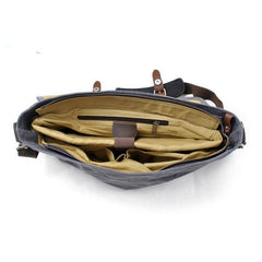 Mens Waxed Canvas Leather Messenger Bag Camera Side Bag Courier Bag for Men