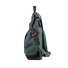 Lake Green Canvas Mens Large 14'' Laptop Rucksack Backpack College Backpack Travel Backpack for Men