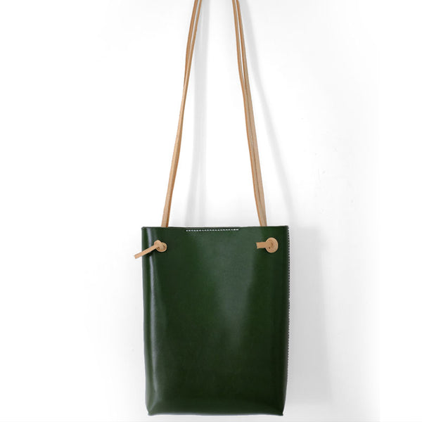 Handmade Leather Long Strap Womens Bucket Tote Purse Shoulder Tote Bag for Women ZOWU01781052