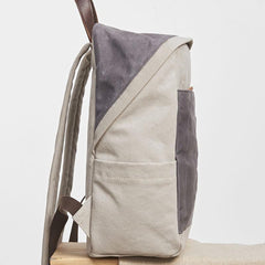 Canvas Gray Mens Cool Backpack Canvas Travel Bag Canvas School Bag for Men