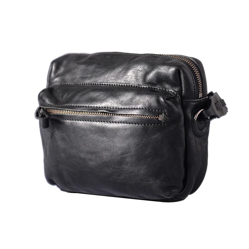 Fashion Simple Black Small Leather Men Side Bag Tan Messenger Bag Courier Bag For Men