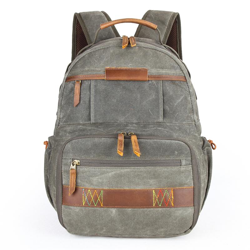 GREEN LARGE CANVAS WATERPROOF MENS CANON CAMERA BACKPACK NIKON CAMERA BAG DSLR CAMERA BAG FOR MEN