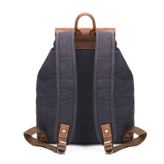 Waxed Canvas Leather Mens Backpack Canvas Travel Backpacks Canvas School Backpack for Men