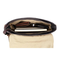 Mens Waxed Canvas Small Side Bag Messenger Bag Canvas Courier Bags for Men