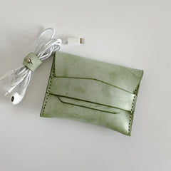 Handmade LEATHER Womens Small Card Wallet Leather Small Coin Change Wallet FOR Women