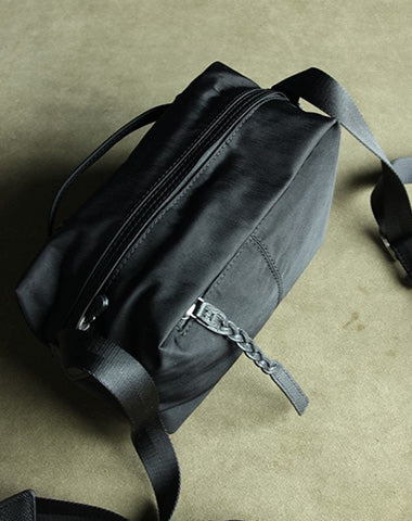 Small Womens Black NYLON Shoulder Bag Purse Cute NYLON Crossbody Purse for Ladies