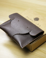 Cute Elephant Women Coffee Leather Coin Wallet Change Wallet Slim Elephant Coin Wallet For Women