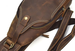 Cool Mens Leather Chest Bags Sling Bag Sling pack Shoulder sling bag For Men