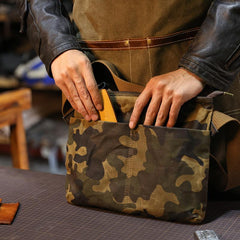 Camouflage Canvas Mens Small Courier Bag Messenger Bag Black Postman Bag For Men