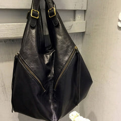 Vintage Black WOMENs LEATHER Hobo Handbag Fashion Hobo Shoulder Bag FOR WOMEN