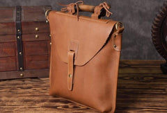 Vintage leather mens Small Messenger bag Shoulder Laptop bag Briefcases - EverHandmade