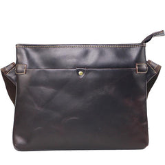 Dark Coffee Leather Mens Casual Small Courier Bag Messenger Bags Brown Postman Bag For Men